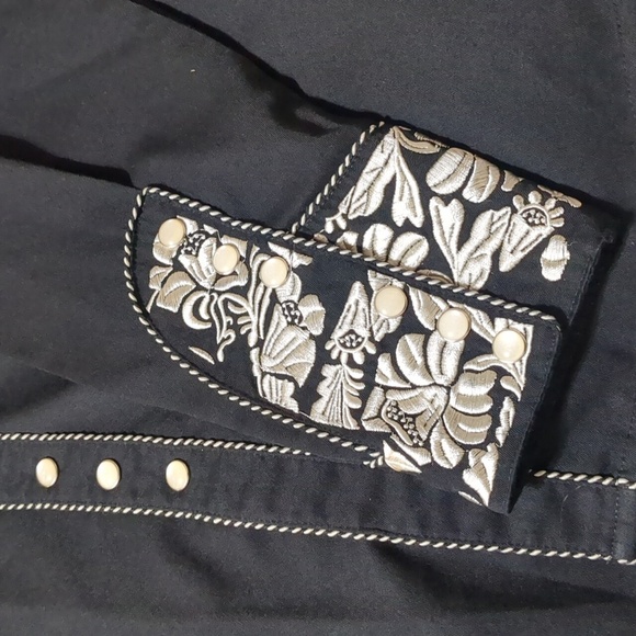 Scully Men's Black Legends Gunfighter Long Sleeve Western Shirt size Large - Picture 10 of 10